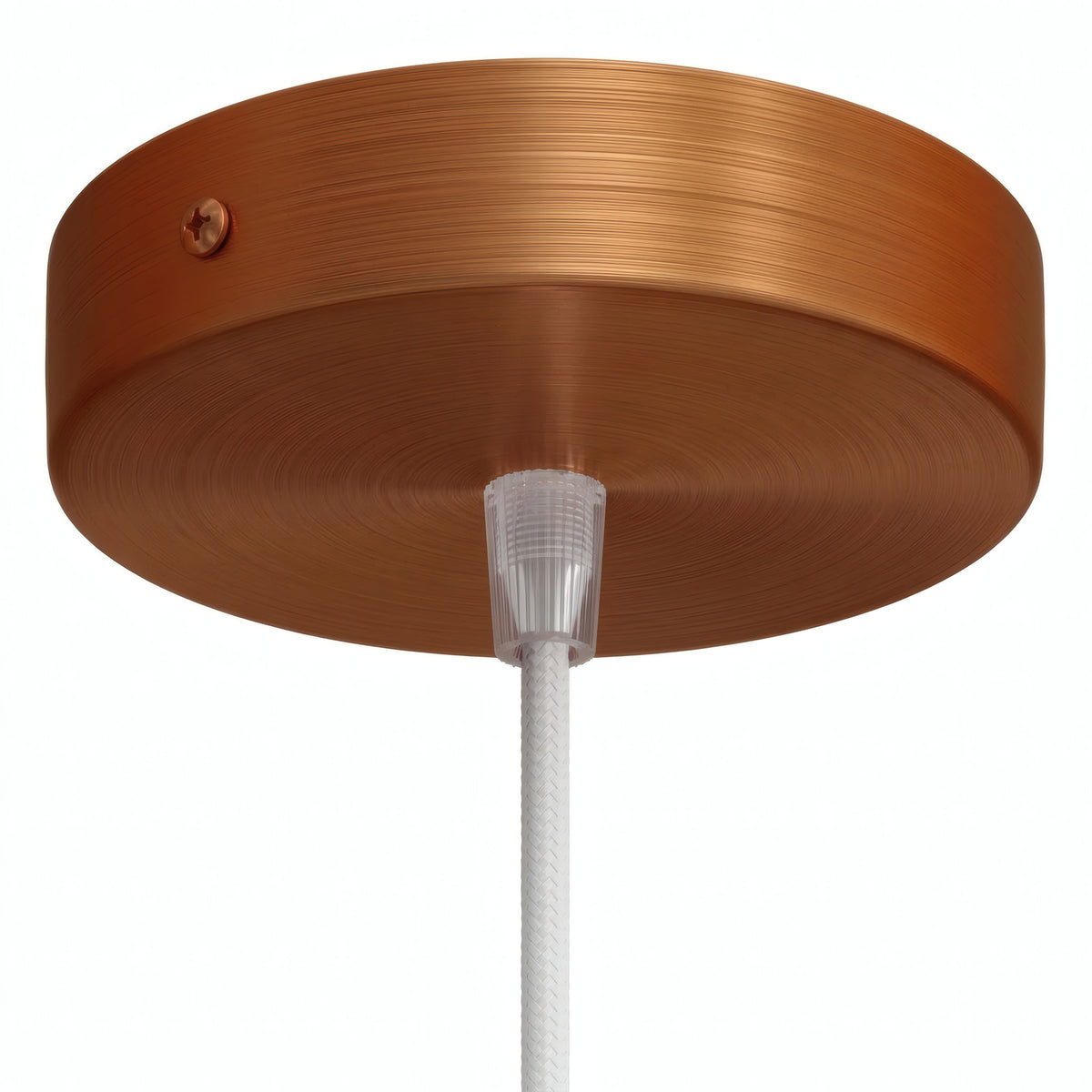 Florão cilíndrico em metal, Ø 120 mm — Cónico em termoplástico / Cobre acetinado