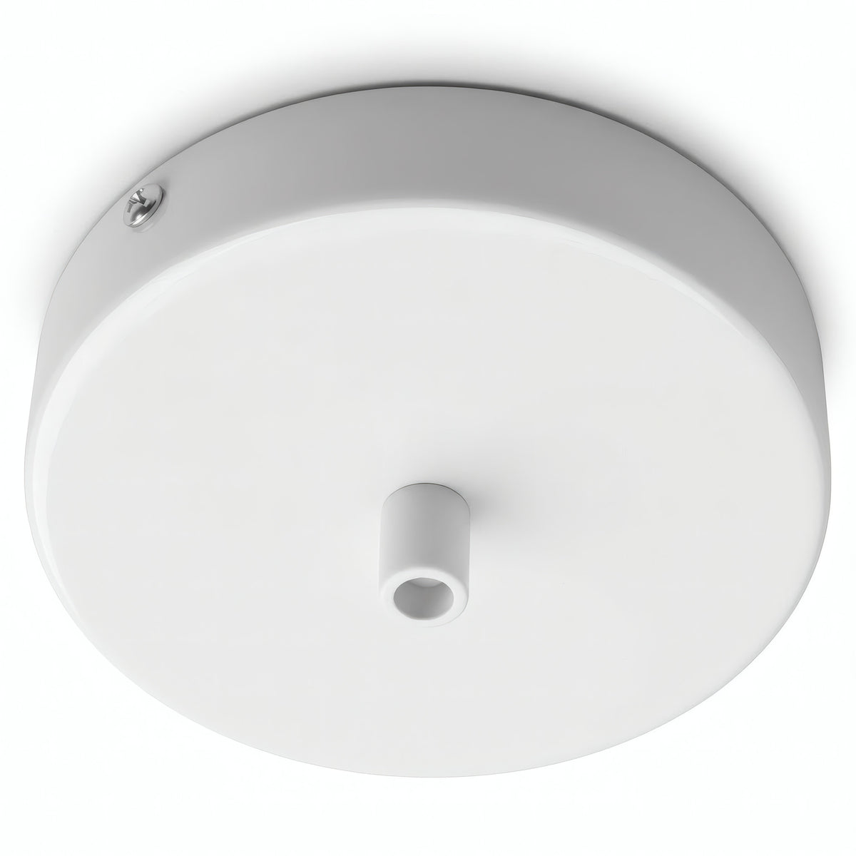 Florão cilíndrico em metal, Ø 120 mm — Cilíndrico em metal / Branco brilhante