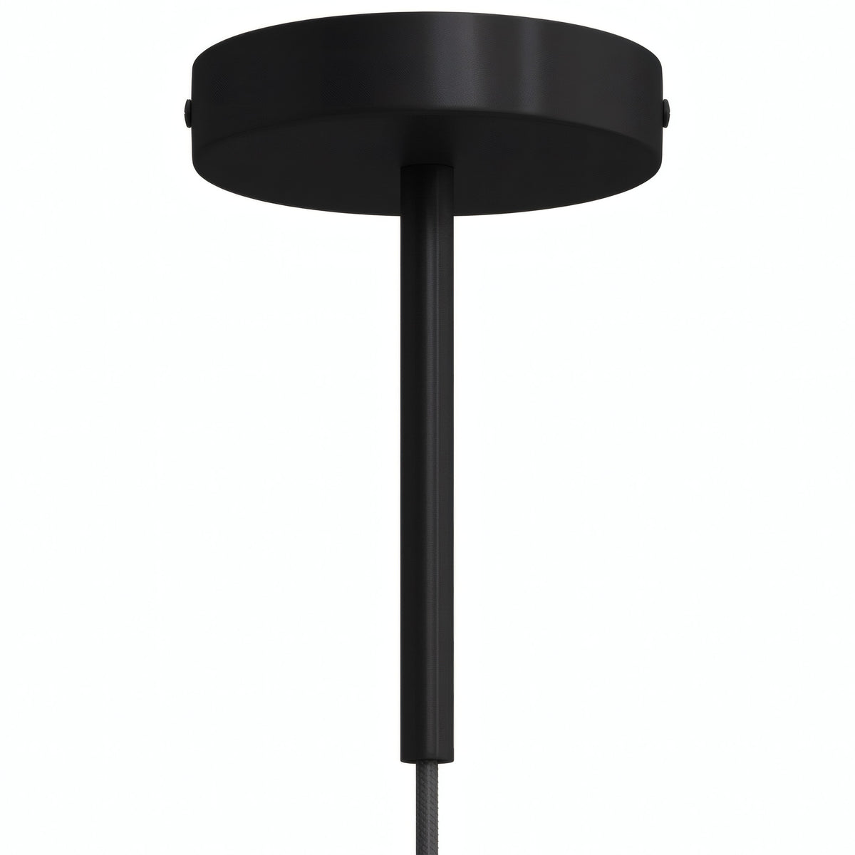 Florão cilíndrico em metal com prensa-cabo de 15 cm — Preto