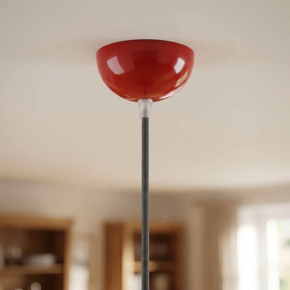 Florão semiesférico em metal, Ø 100 mm — Vermelho