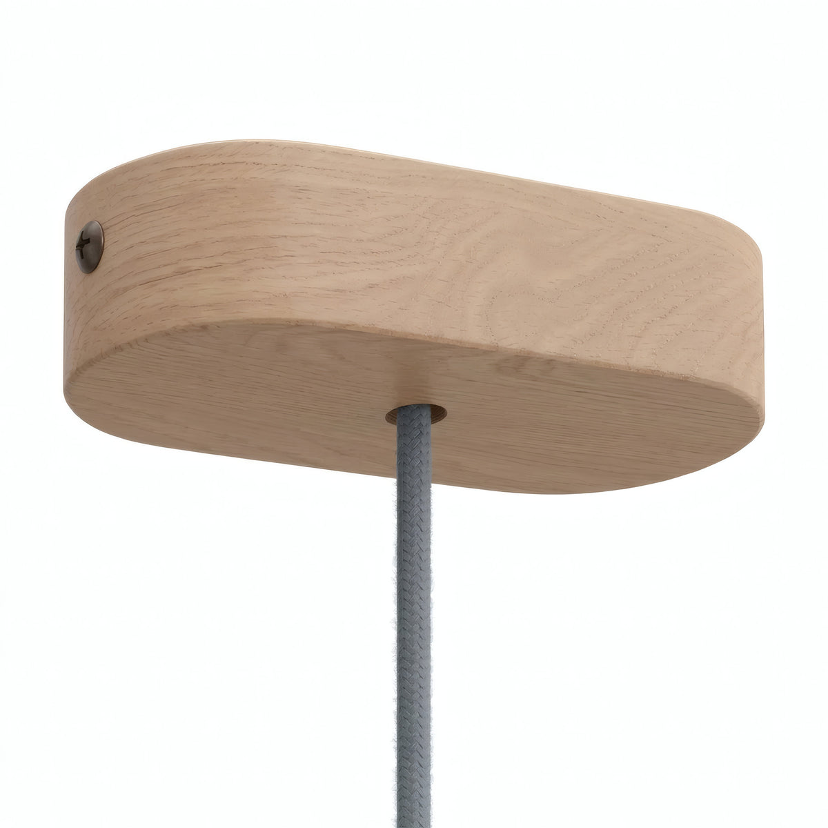 Florão oval em madeira, 120 × 51 mm — Natural