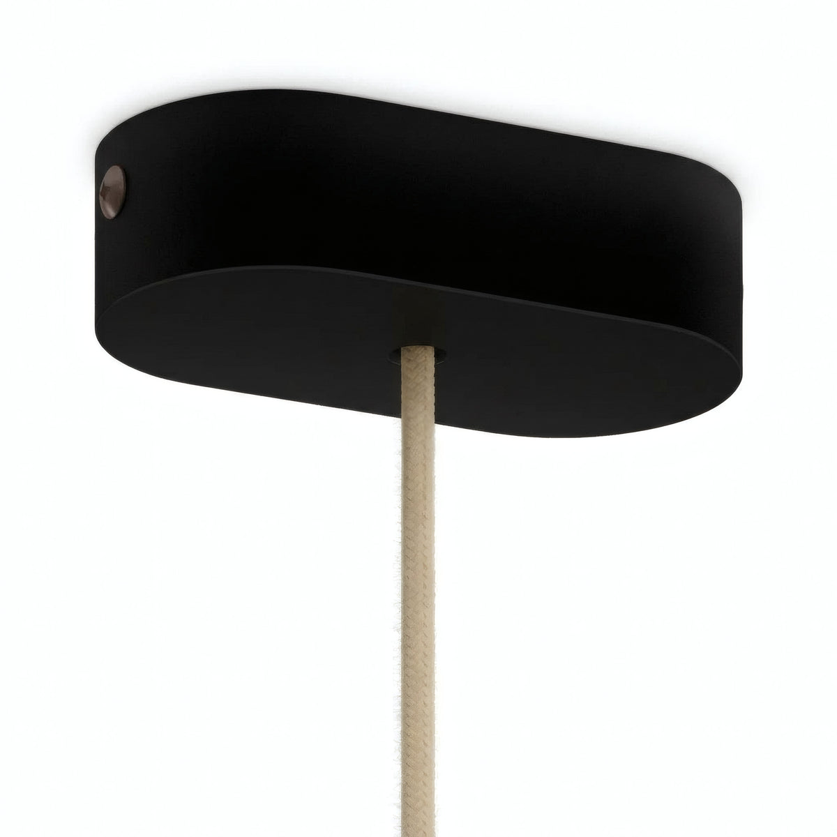 Florão oval em madeira, 120 × 51 mm — Preto