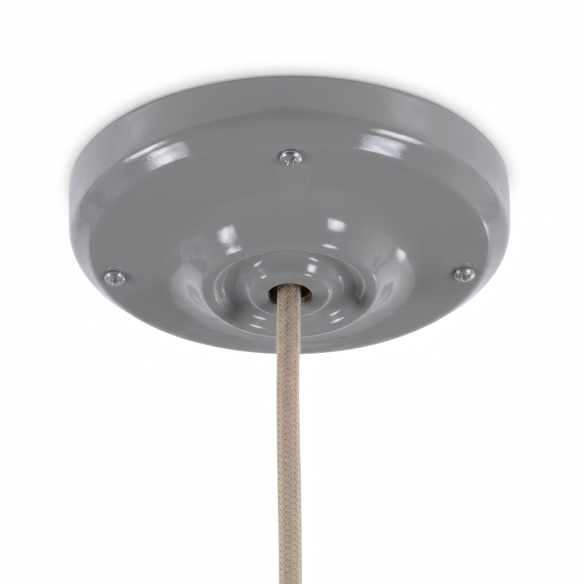 Florão em porcelana com kit de fixação, Ø 105 mm — Cinzento