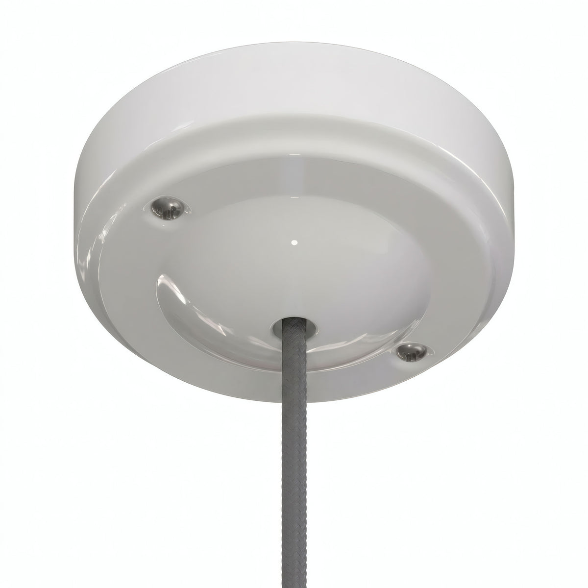 Florão minimalista em porcelana, Ø 100 mm — Branco