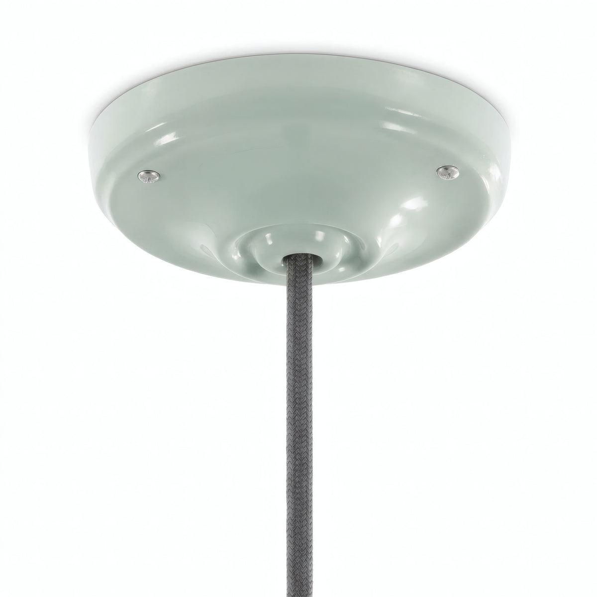 Florão em porcelana com kit de fixação, Ø 105 mm — Verde sálvia