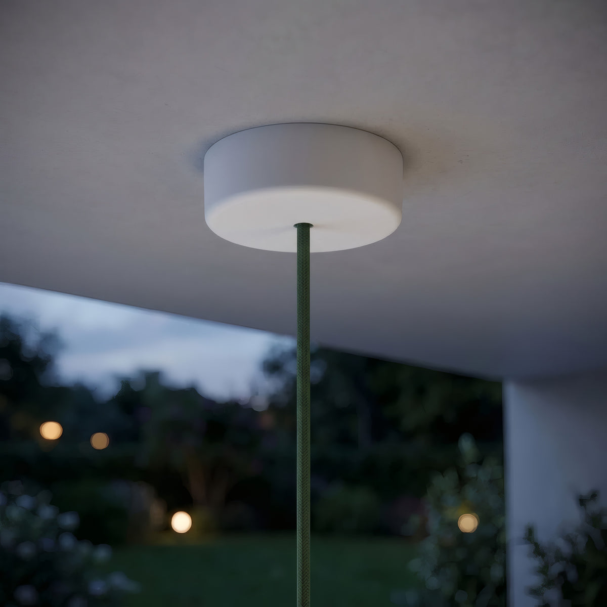 Florão em silicone de exterior IP65, Ø 125 mm — Branco