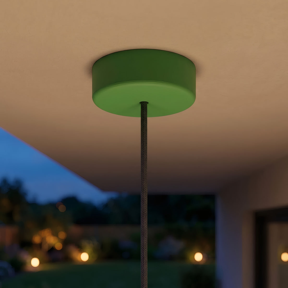 Florão em silicone de exterior IP65, Ø 125 mm — Verde relva