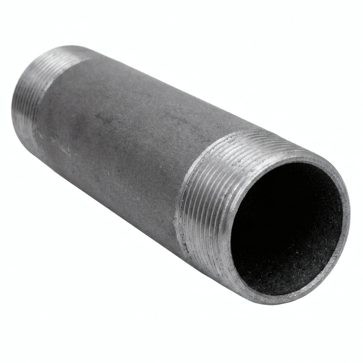 Tube 1''1/2 - 40x49mm acier noir - fileté - photo produit fond blanc 1
