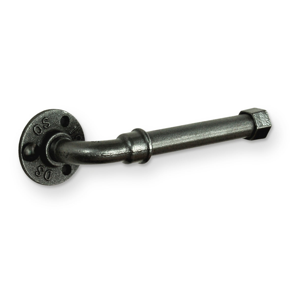 Suporte simples sem rolo: flange, cotovelo de raio grande, tubo roscado e tampão