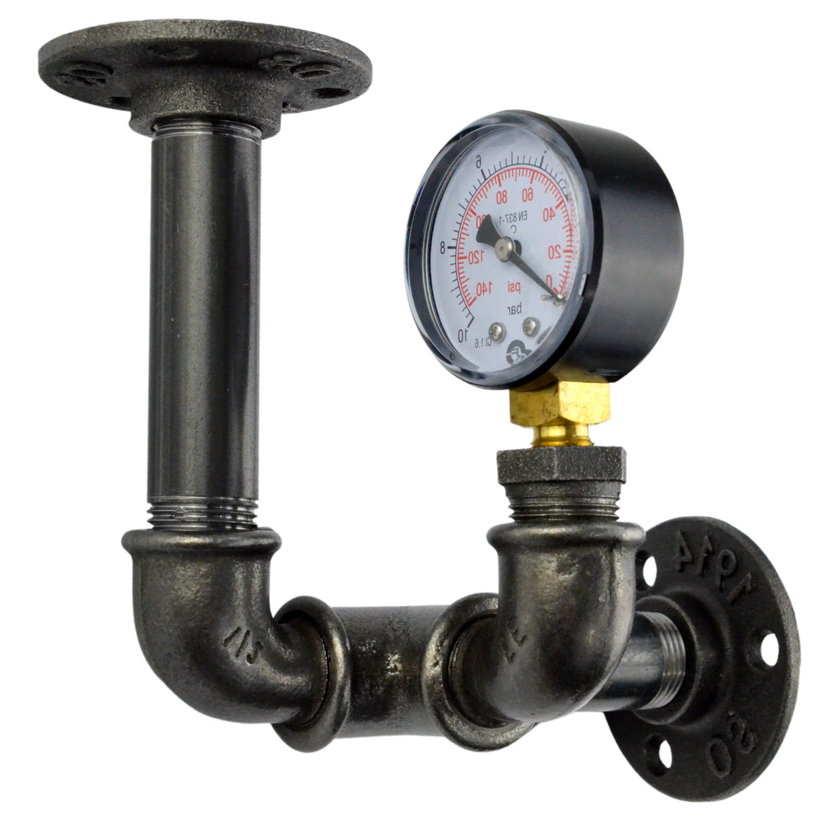 support mural pour tablette d'étagère en fonte et acier