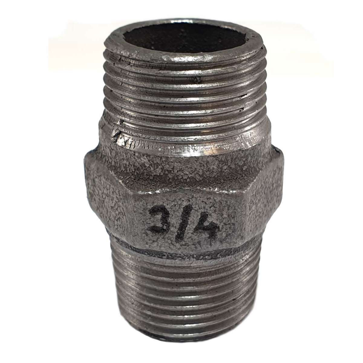 Mamilo Direito/Esquerdo MM ferro fundido preto rosca 3/4" Ø27 nos filetes