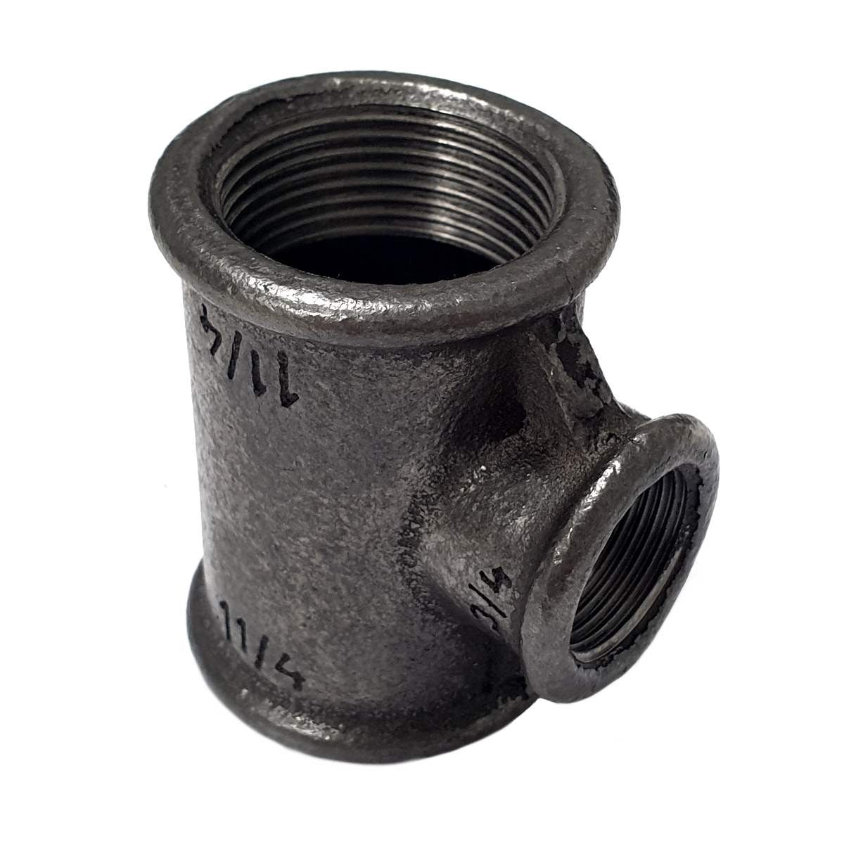 Raccord Té réduit fonte noire Fem/Fem/Fem