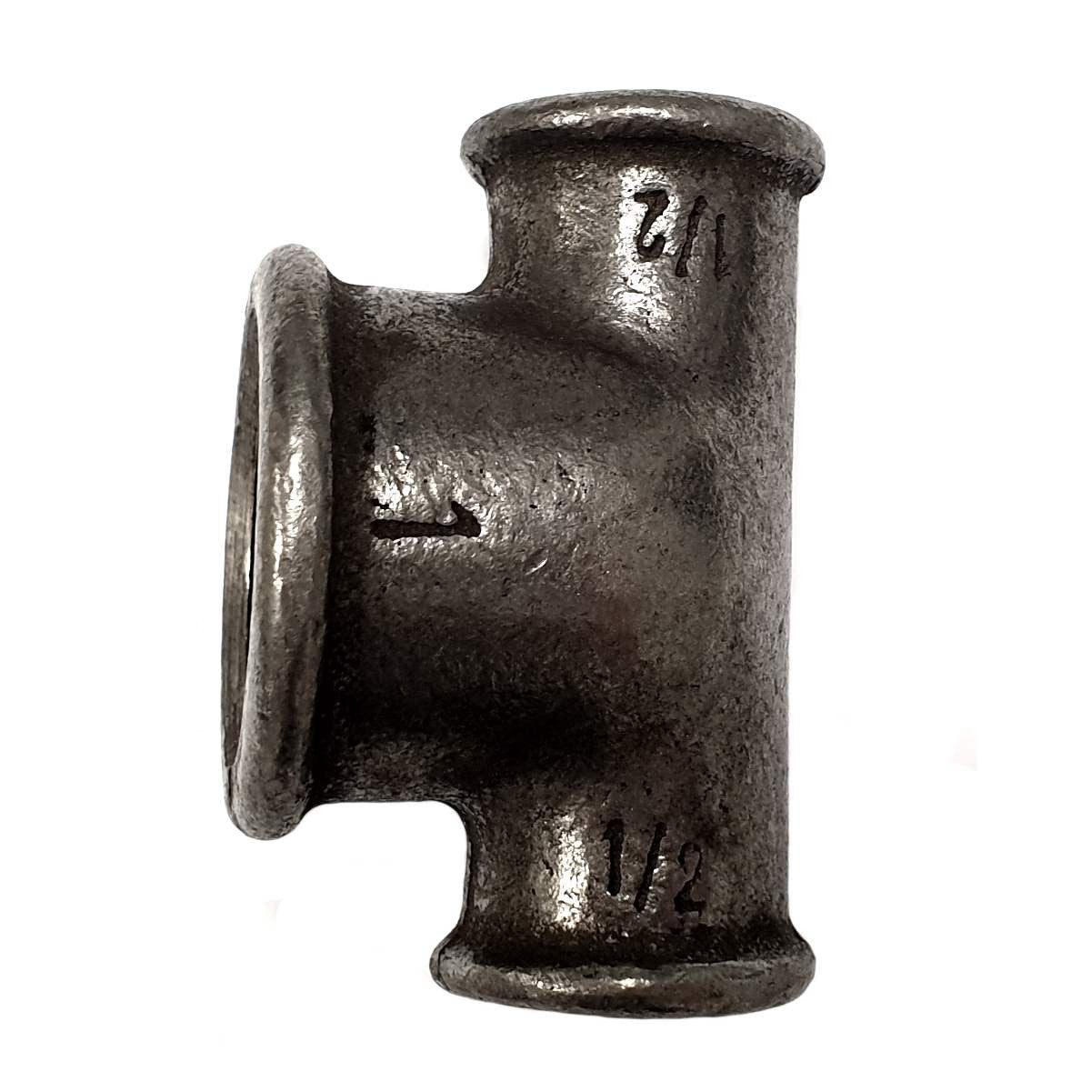 Raccord Té réduit fonte noire Fem/Fem/Fem