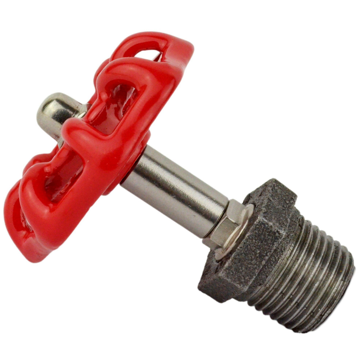 Volant rouge sur mamelon en fonte