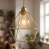 Quebra-luz gaiola diamante em metal para casquilho E27