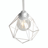 Quebra-luz gaiola diamante em metal para casquilho E27 — Branco