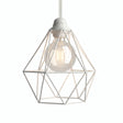 Quebra-luz gaiola diamante em metal para casquilho E27 — Branco