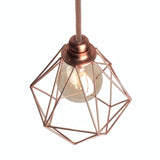 Quebra-luz gaiola diamante em metal para casquilho E27 — Cobre