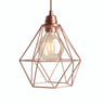 Quebra-luz gaiola diamante em metal para casquilho E27 — Cobre