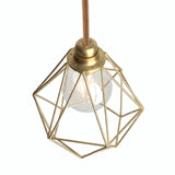 Quebra-luz gaiola diamante em metal para casquilho E27 — Latão