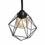 Quebra-luz gaiola diamante em metal para casquilho E27 — Preto