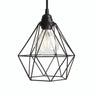 Quebra-luz gaiola diamante em metal para casquilho E27 — Preto