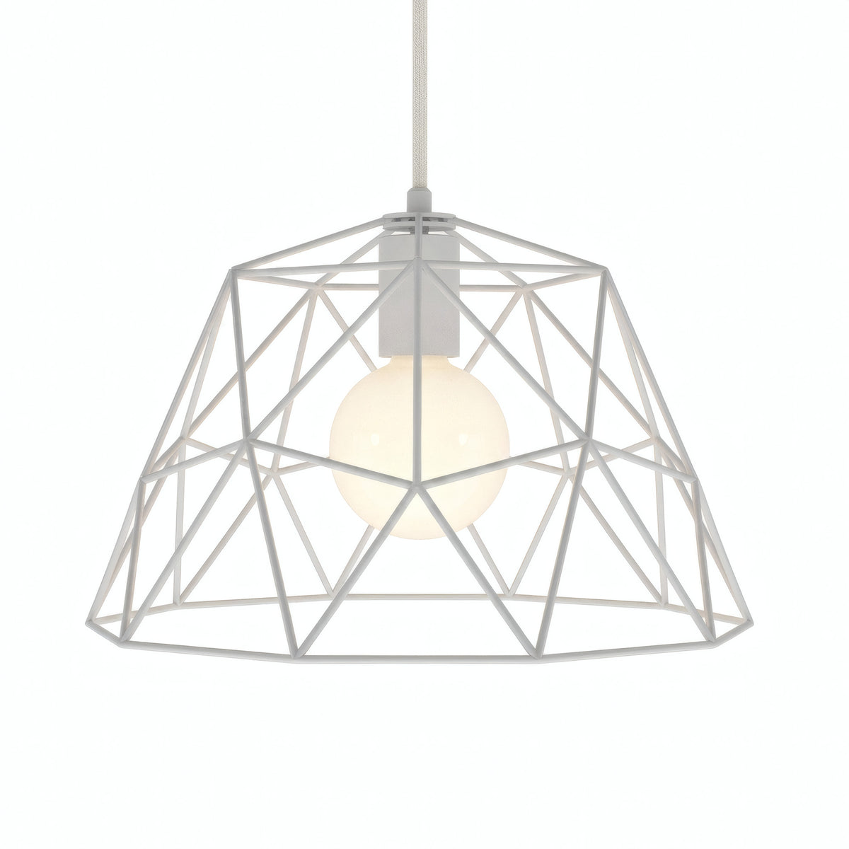 Quebra-luz gaiola cúpula XL metal Ø 35 cm com casquilho E27 — Branco