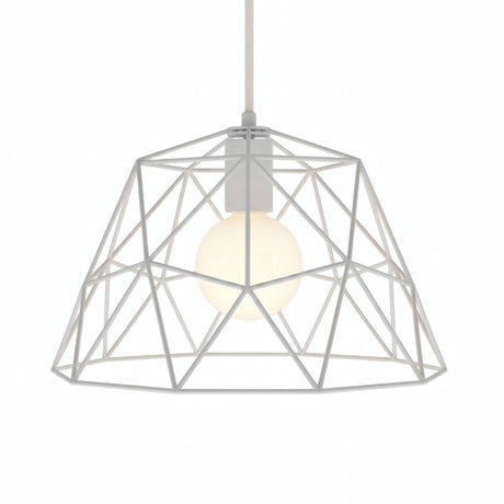 Quebra-luz gaiola cúpula XL metal Ø 35 cm com casquilho E27 — Branco