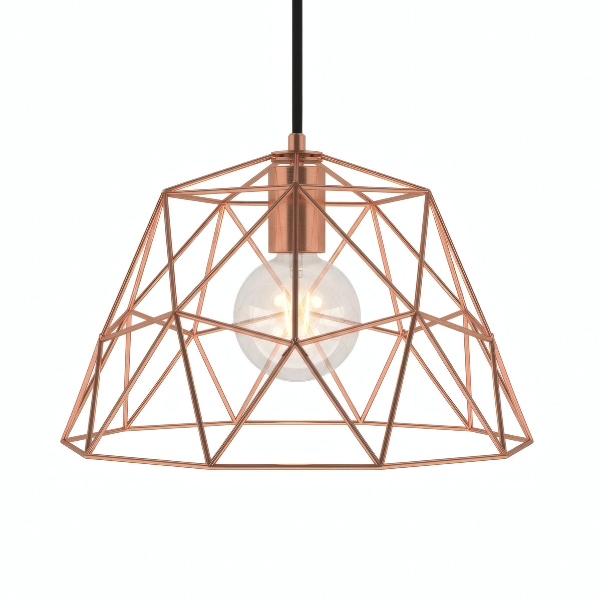 Quebra-luz gaiola cúpula XL metal Ø 35 cm com casquilho E27 — Cobre