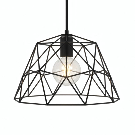 Quebra-luz gaiola cúpula XL metal Ø 35 cm com casquilho E27 — Preto