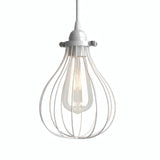Quebra-luz gaiola de metal em gota com braçadeira regulável — Branco
