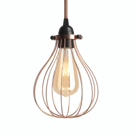 Quebra-luz gaiola de metal em gota com braçadeira regulável — Cobre