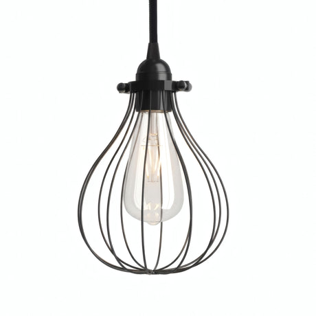 Quebra-luz gaiola de metal em gota com braçadeira regulável — Preto