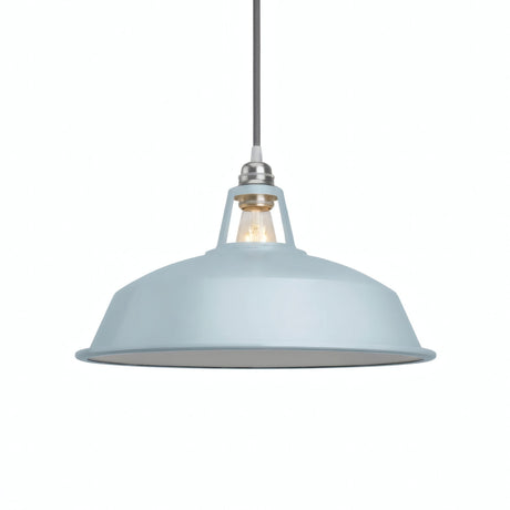 Quebra-luz em sino esmaltado Ø 38 cm para casquilho E27 — Azul céu