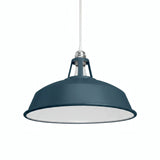 Quebra-luz em sino esmaltado Ø 38 cm para casquilho E27 — Azul petróleo