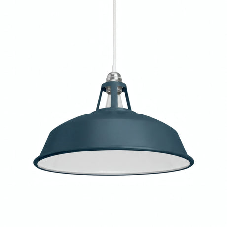 Quebra-luz em sino esmaltado Ø 38 cm para casquilho E27 — Azul petróleo