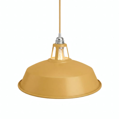 Quebra-luz em sino esmaltado Ø 38 cm para casquilho E27 — Amarelo-mostarda