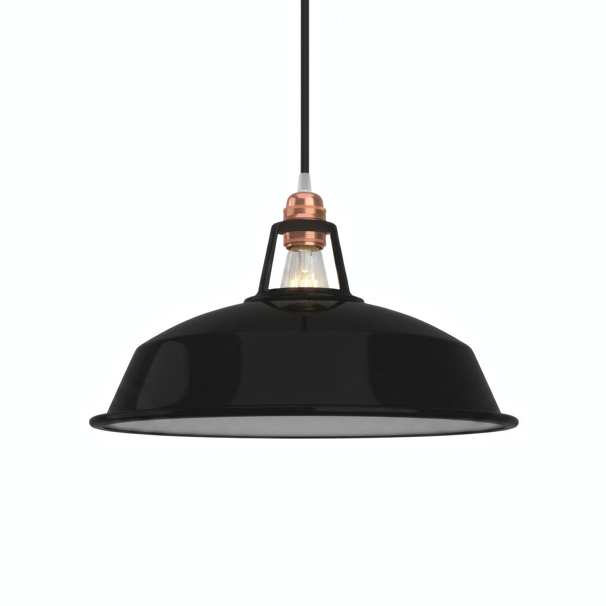 Quebra-luz em sino esmaltado Ø 38 cm para casquilho E27 — Preto