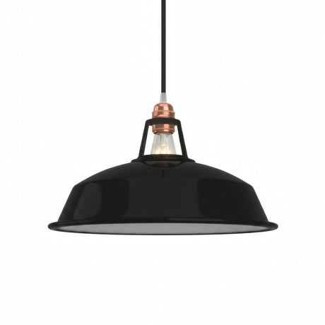 Quebra-luz em sino esmaltado Ø 38 cm para casquilho E27 — Preto