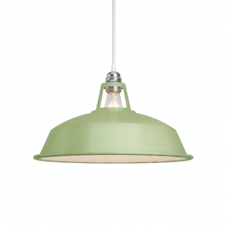 Quebra-luz em sino esmaltado Ø 38 cm para casquilho E27 — Verde relva