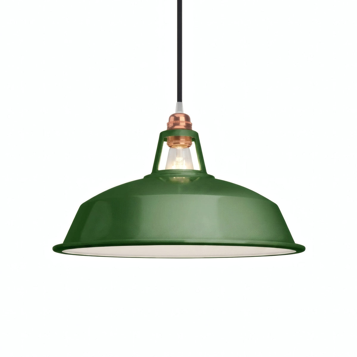 Quebra-luz em sino esmaltado Ø 38 cm para casquilho E27 — Verde