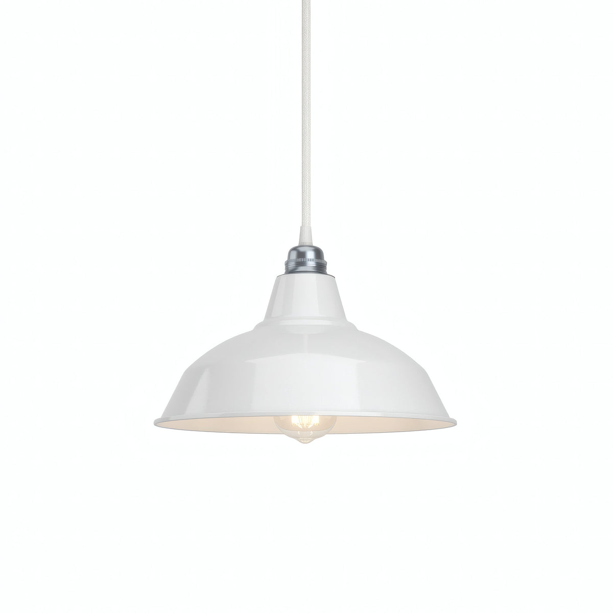 Quebra-luz cónico em metal Ø 30 cm para casquilho E27 — Branco