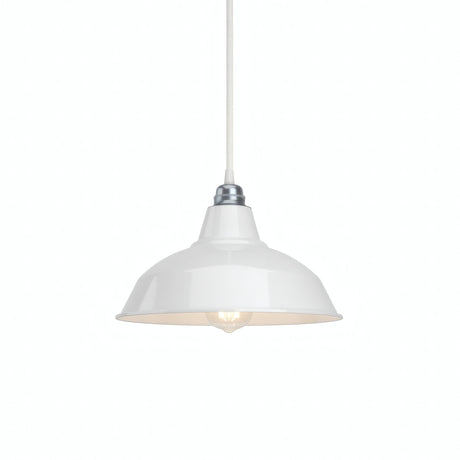 Quebra-luz cónico em metal Ø 30 cm para casquilho E27 — Branco