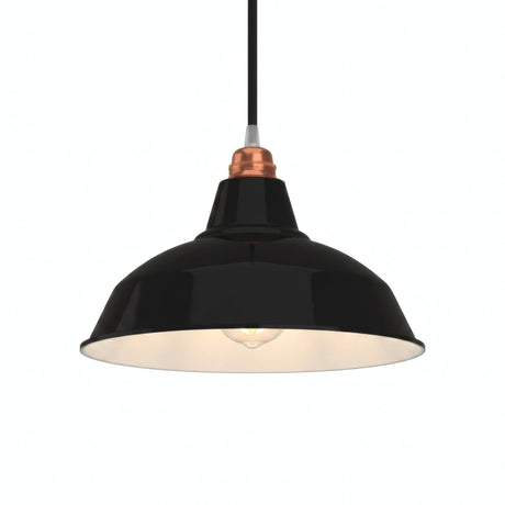 Quebra-luz cónico em metal Ø 30 cm para casquilho E27 — Preto