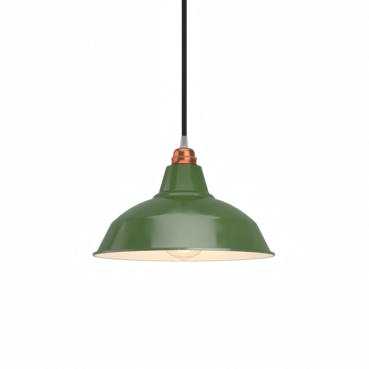Quebra-luz cónico em metal Ø 30 cm para casquilho E27 — Verde