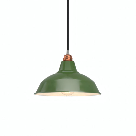 Quebra-luz cónico em metal Ø 30 cm para casquilho E27 — Verde