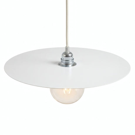 Quebra-luz disco plano em ferro Ø 40 cm para casquilho E27 — Branco