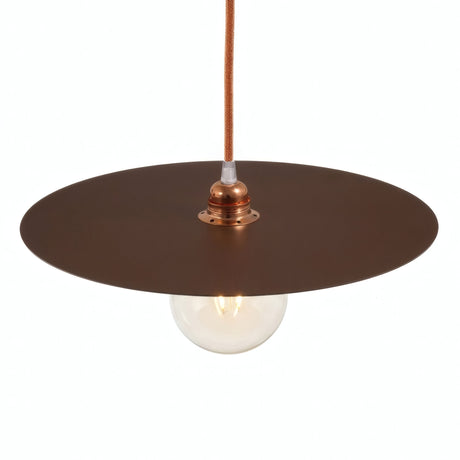 Quebra-luz disco plano em ferro Ø 40 cm para casquilho E27 — Efeito corten