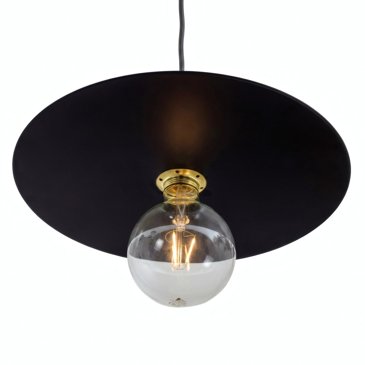 Quebra-luz disco plano em ferro Ø 40 cm para casquilho E27 — Preto