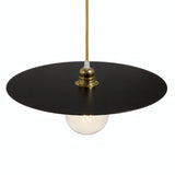 Quebra-luz disco plano em ferro Ø 40 cm para casquilho E27 — Preto